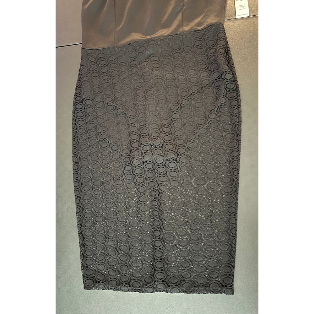 Fashion To Figure Ftf Strapless Lace Bodycon Dress Black Satin Size 1 Nwt (1157) — image 3 of 8